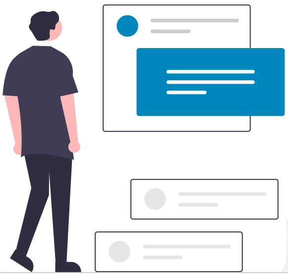 Browsing online illustration from undraw.co